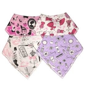 ORGANIC COTTON BANDANA DROOL BIBS FOR GIRLS